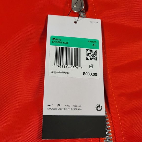 Nike Air Bomber Jacket, Picante Red, Mens Sz XL, DV9891-633 NWT - Picture 12 of 12